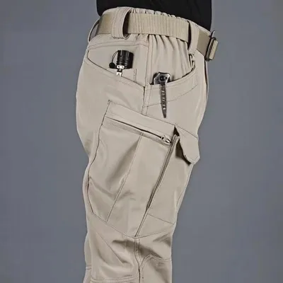 Men's Spring Autumn Tactical Cargo Elastic Pants Combat Trekking Hiking Camping Climbing Run Sport Cycling Work Outdoor
