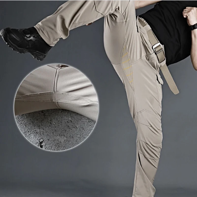 Men's Spring Autumn Tactical Pants Climbing Hiking Camping Fishing Hunting Elastic Trousers Quick Dry Trekking Sports