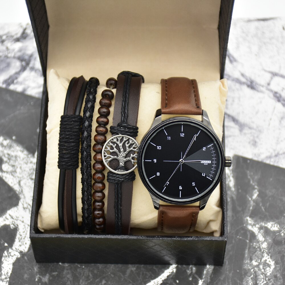 Mens Watch and Bracelet Set