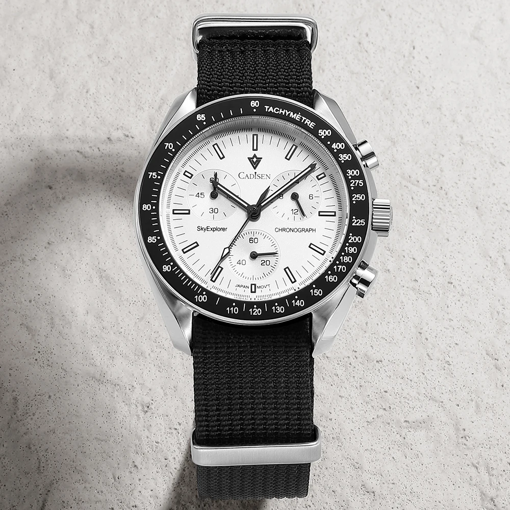 Men's Watches Luxury Quartz Wrist Watch For Men Sapphire AR Coated Crystal Canvas VK68 Speed Chronograph Automatic