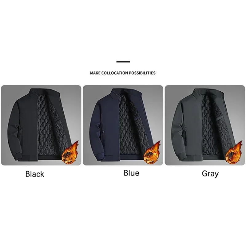 Men's Winter Jacket – Thick, Waterproof, Warm, and Stylish with Stand Collar – Suitable for All Sizes, Including Plus
