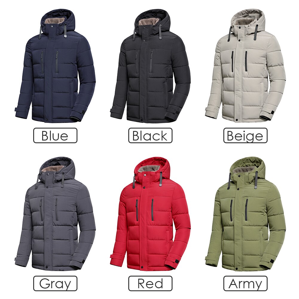 Mens Winter Parka Coat with Removable Hood