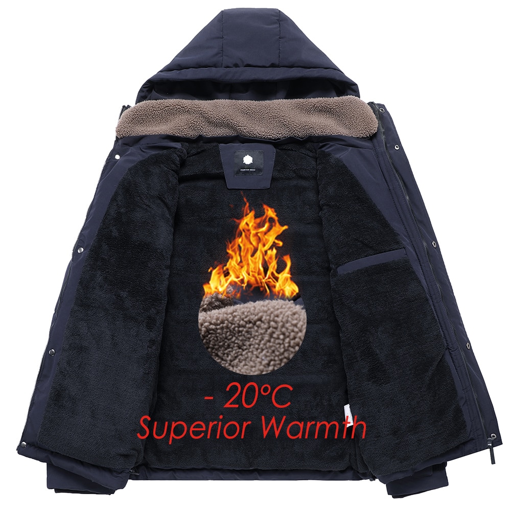 Mens Winter Parka Coat with Removable Hood
