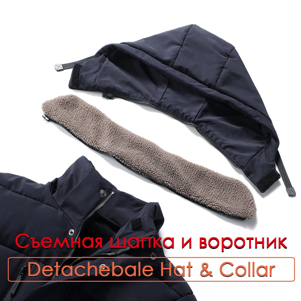 Mens Winter Parka Coat with Removable Hood