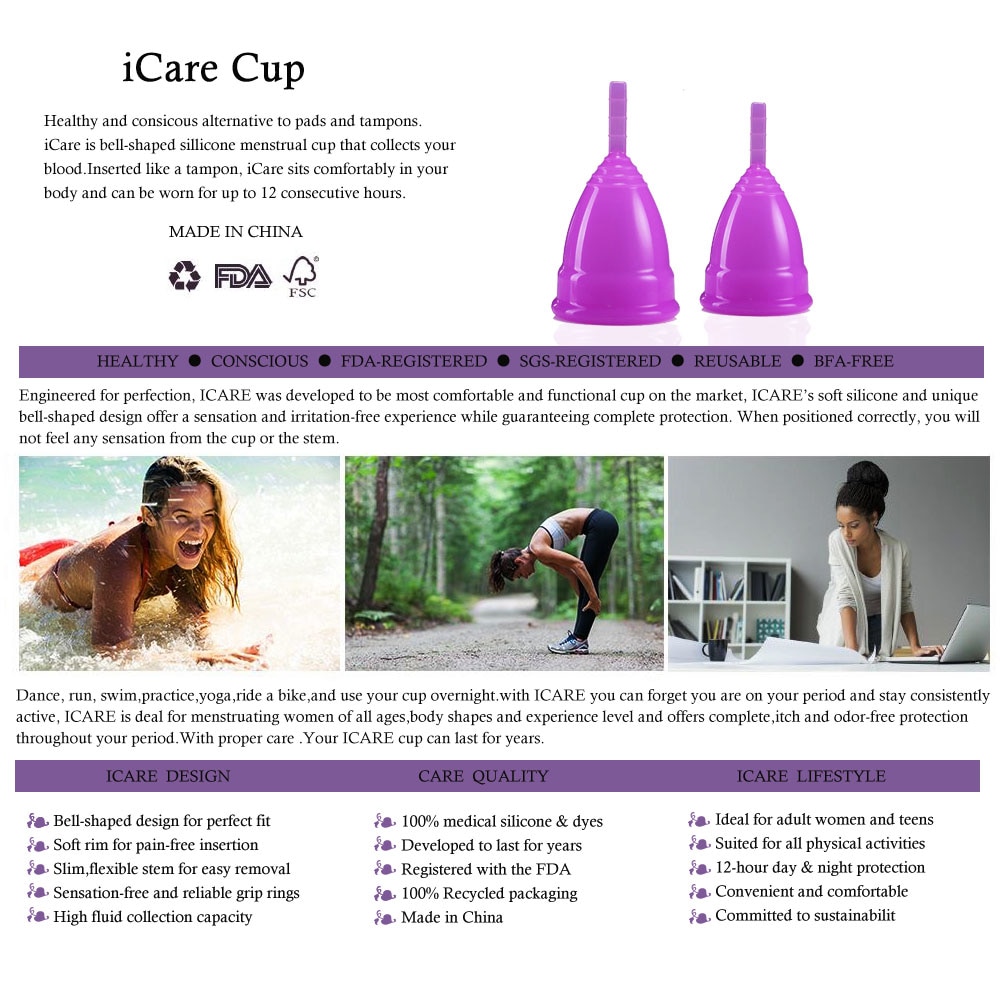 Menstrual Cup Reusable Medical Grade Silicone Menstrual Cup Reusable Medical Grade Silicone