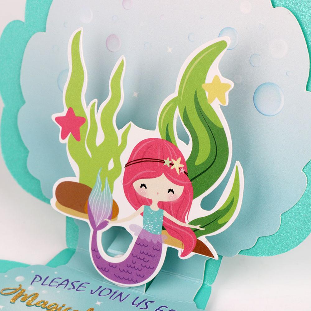 Mermaid Birthday Party Invitations (6Pcs) Mermaid Birthday Party Invitations (6Pcs)