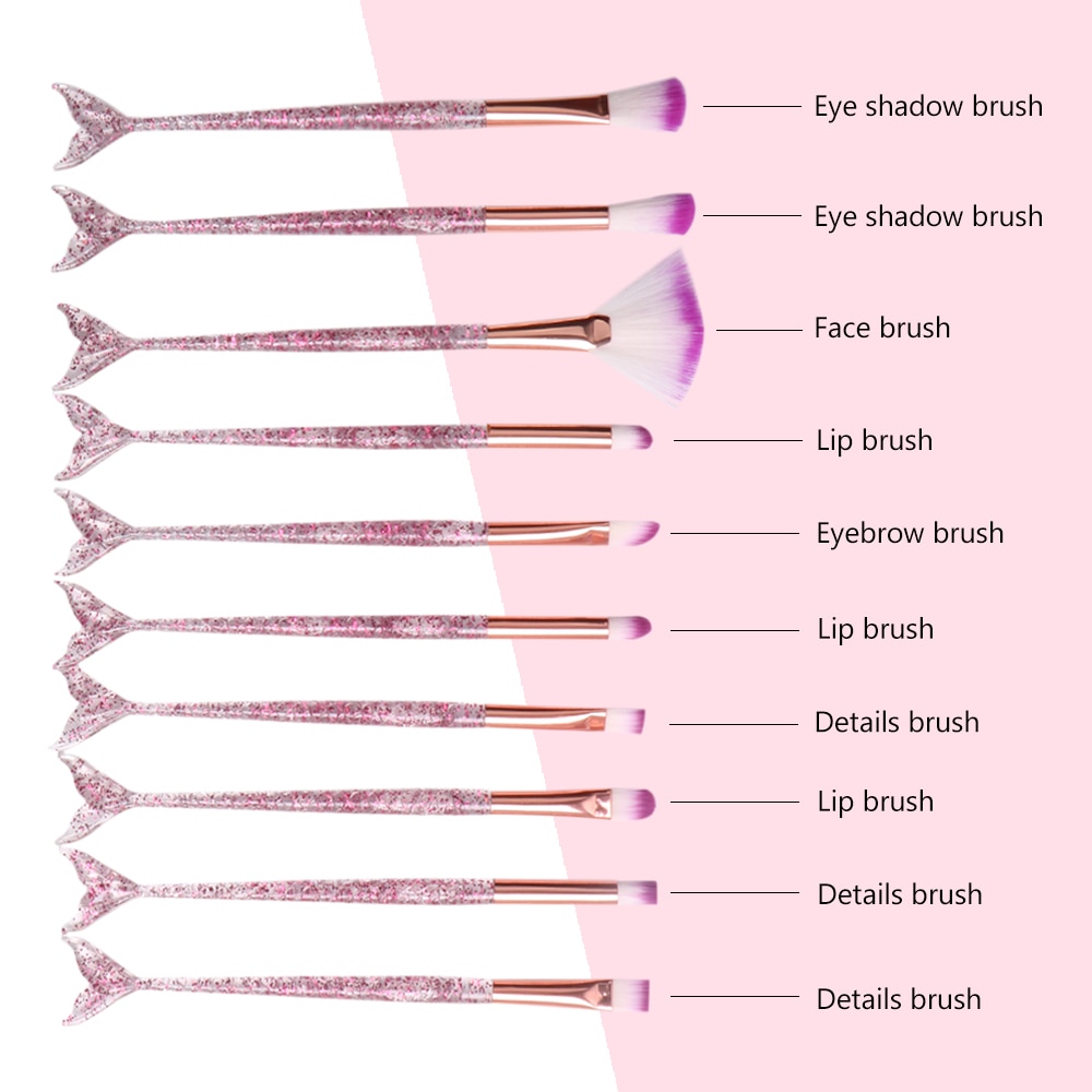 Mermaid Brushes 10PC Complete Brush Set