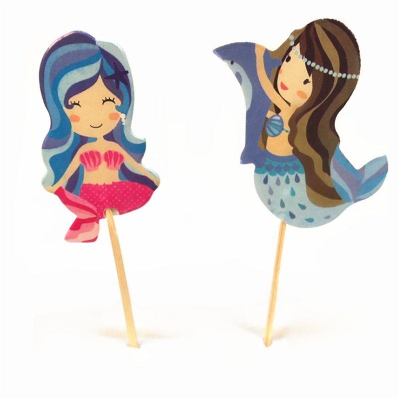 Mermaid Decor Party Cake Topper (Set of 24) Mermaid Decor Party Cake Topper (Set of 24)