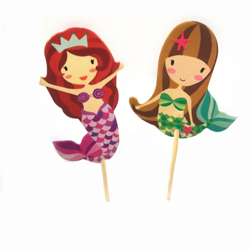 Mermaid Decor Party Cake Topper (Set of 24) Mermaid Decor Party Cake Topper (Set of 24)