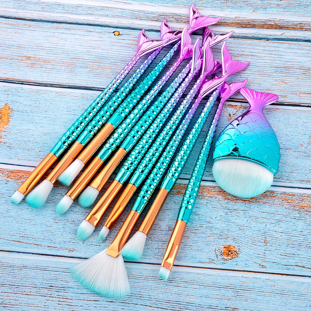 Mermaid Makeup Brush Set Kit (11 pcs) Mermaid Makeup Brush Set Kit (11 pcs)