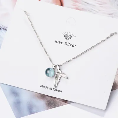 Mermaid Tail Necklace Silver Jewelry Mermaid Tail Necklace Silver Jewelry
