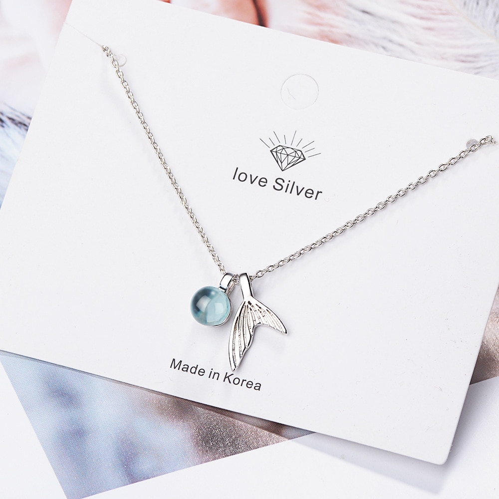 Mermaid Tail Necklace Silver Jewelry