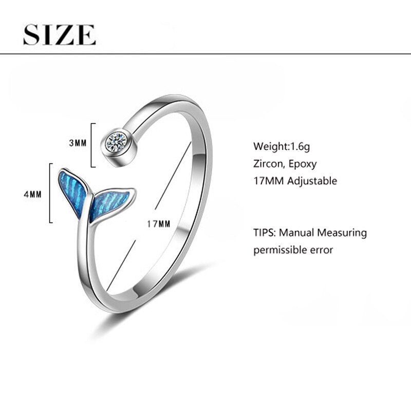 Mermaid Tail Ring with Zircon Stone Mermaid Tail Ring with Zircon Stone