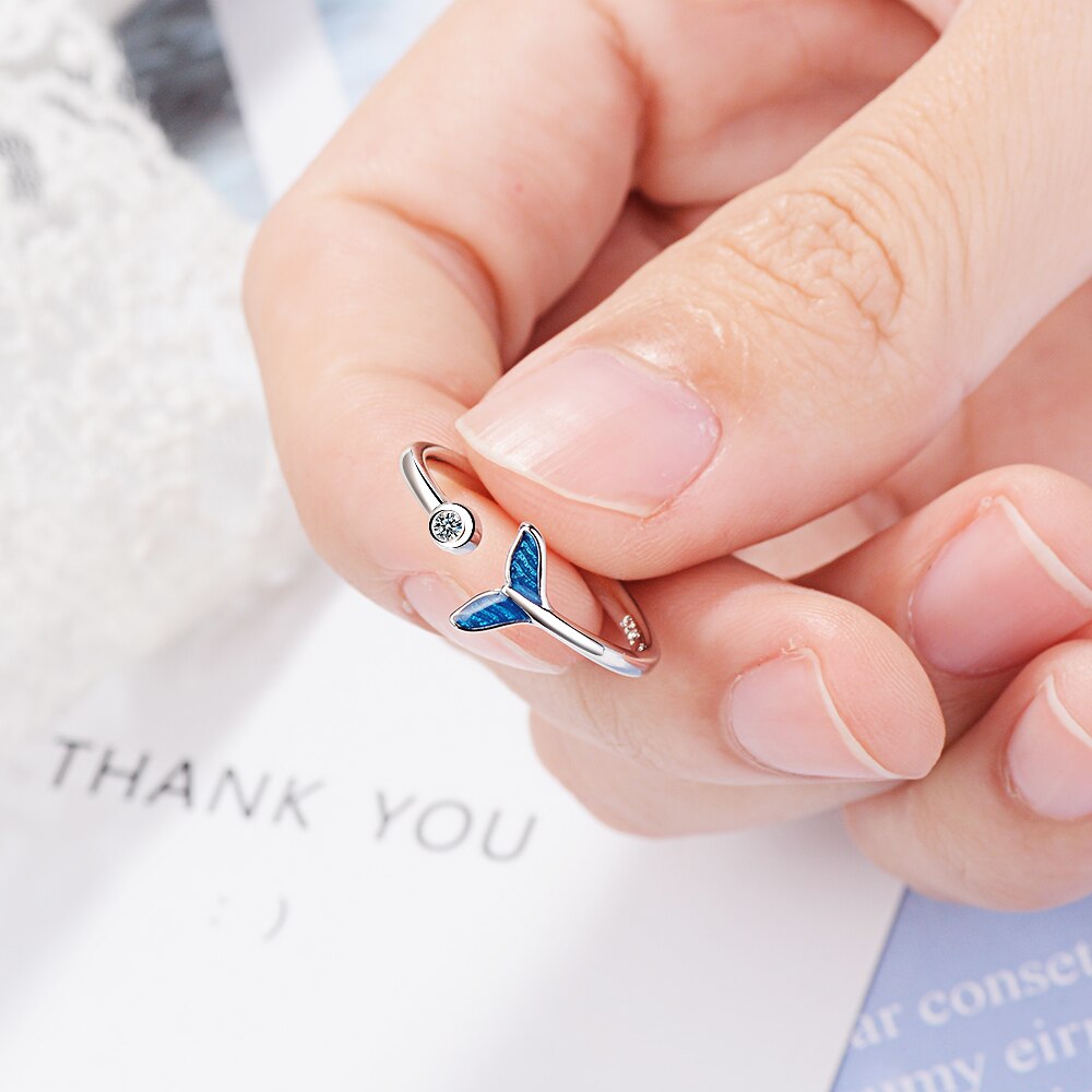 Mermaid Tail Ring with Zircon Stone Mermaid Tail Ring with Zircon Stone