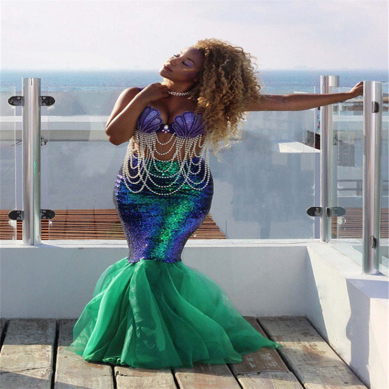 Mermaid Tail Skirt Costume for Adults