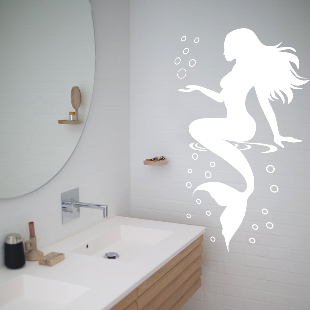 Mermaid Wall Sticker Bathroom Glass Decal