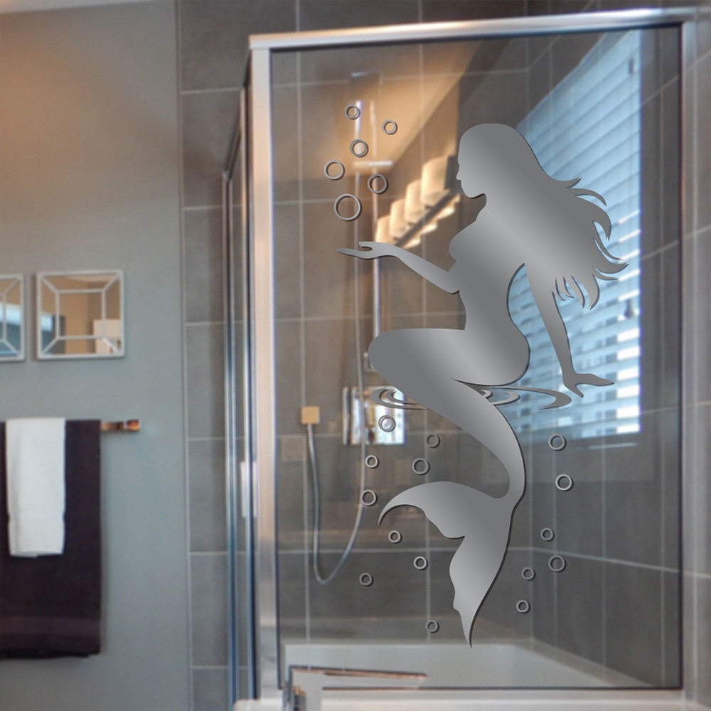 Mermaid Wall Sticker Bathroom Glass Decal