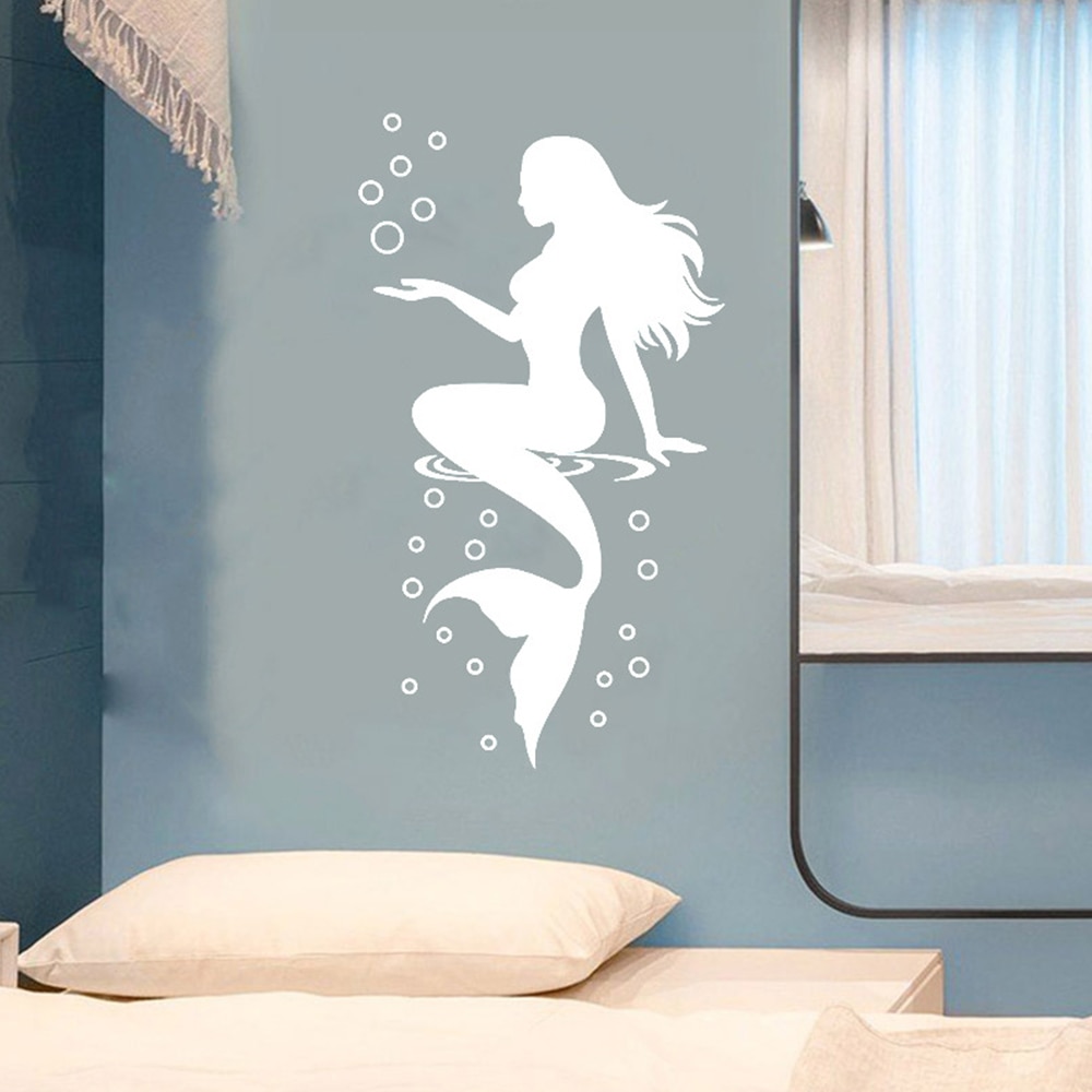 Mermaid Wall Sticker Bathroom Glass Decal