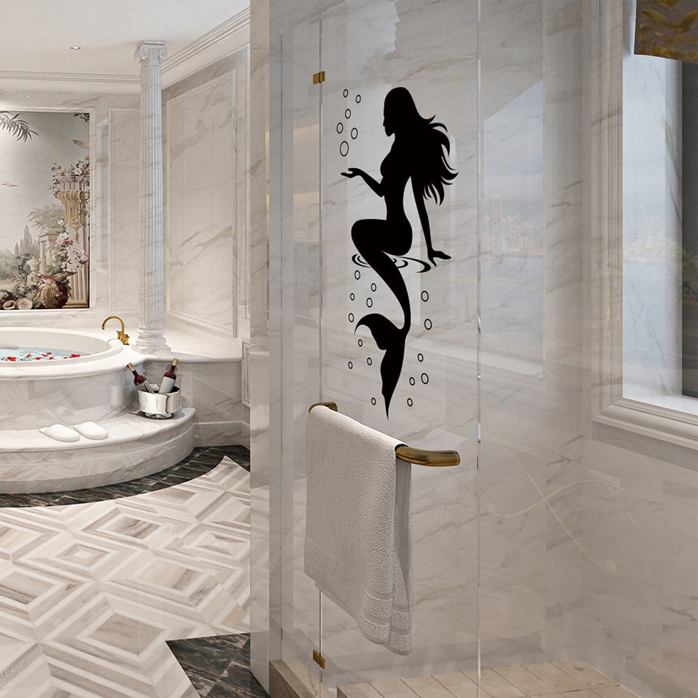 Mermaid Wall Sticker Bathroom Glass Decal