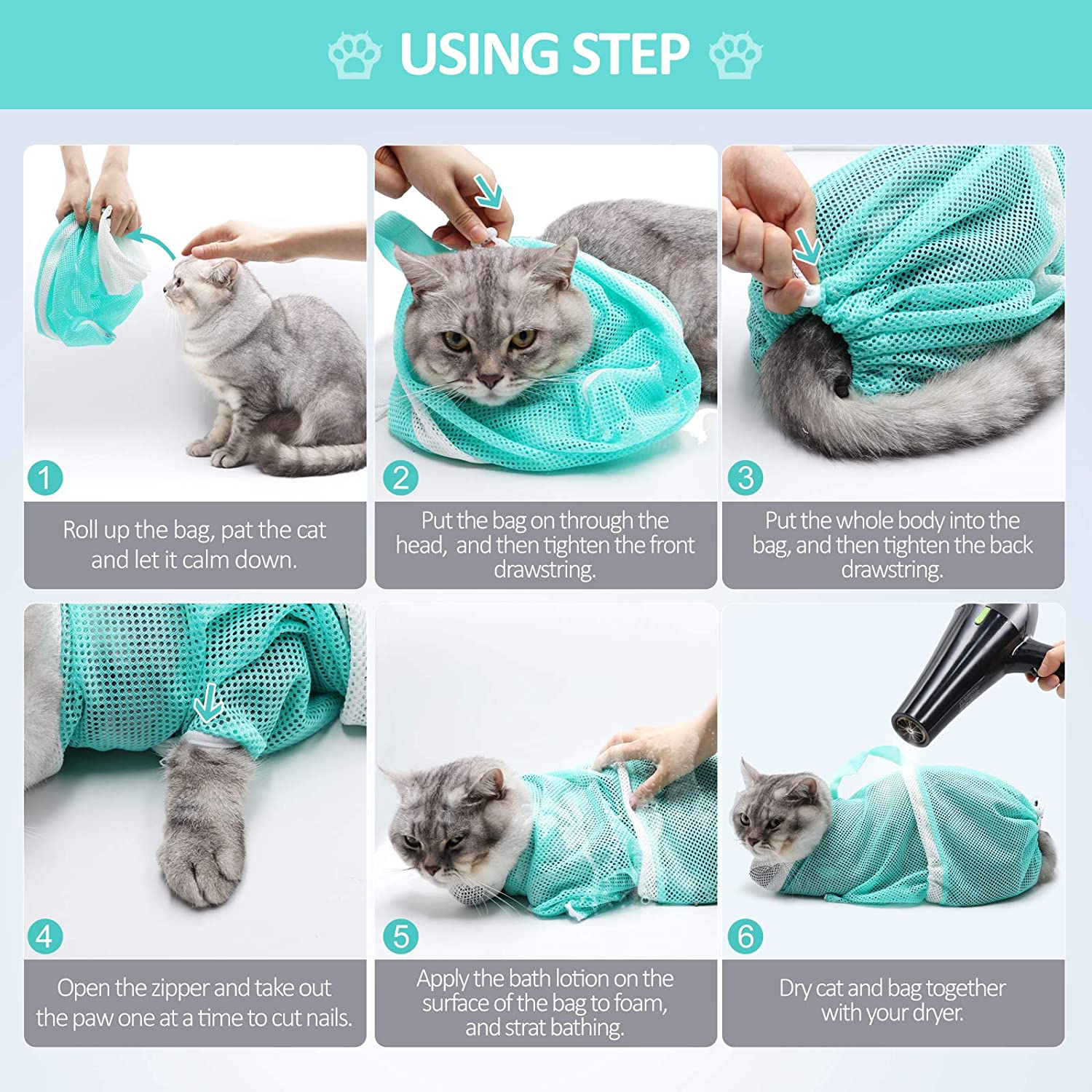 Mesh Bath Bag for Cats