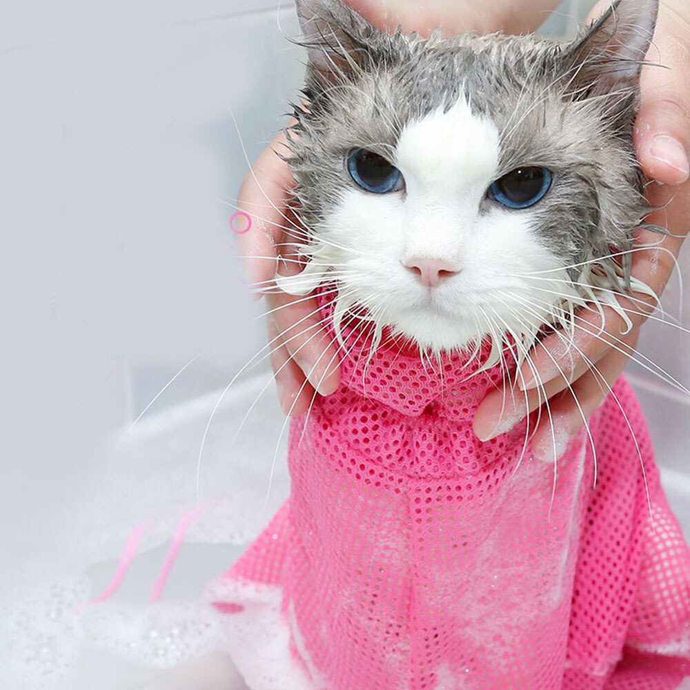 Mesh Drawstring Cat Restraint for Grooming Mesh Drawstring Cat Restraint for Grooming