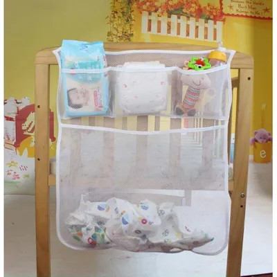 Mesh Fabric Diaper Holder for Crib Mesh Fabric Diaper Holder for Crib