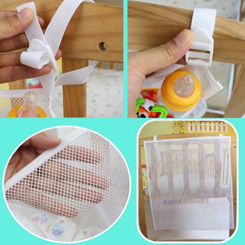 Mesh Fabric Diaper Holder for Crib Mesh Fabric Diaper Holder for Crib
