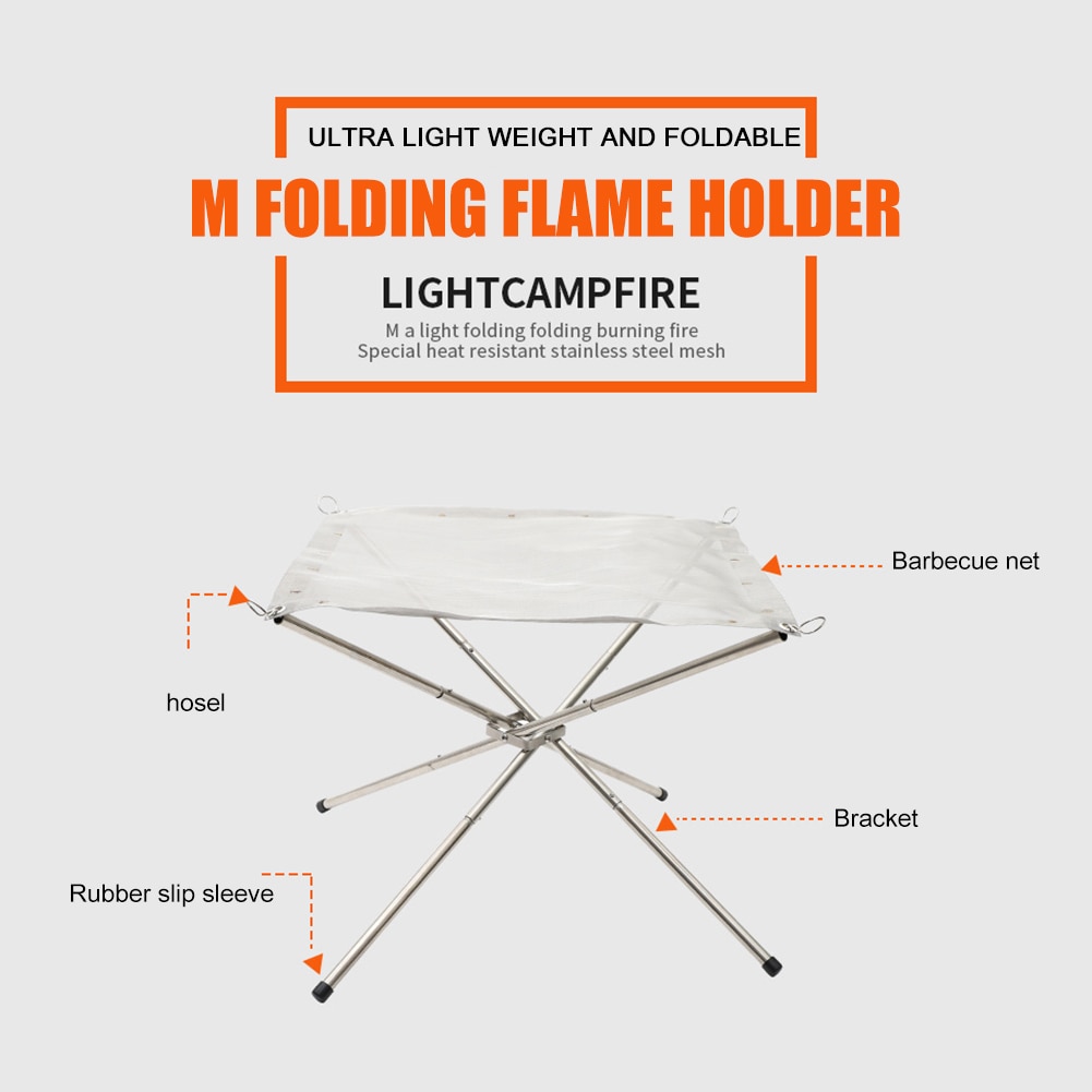 Mesh Fire Pit Portable Campfire Rack