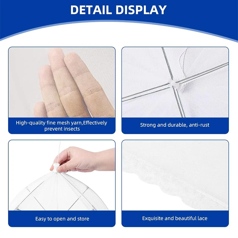 Mesh Food Tent Reusable and Collapsible Food Net For Outdoors Large and Tall Mesh Food Covers Tent Umbrella