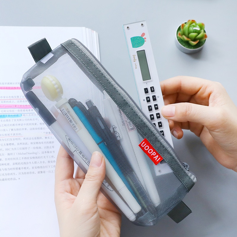 Mesh Pencil Case Storage Pouch