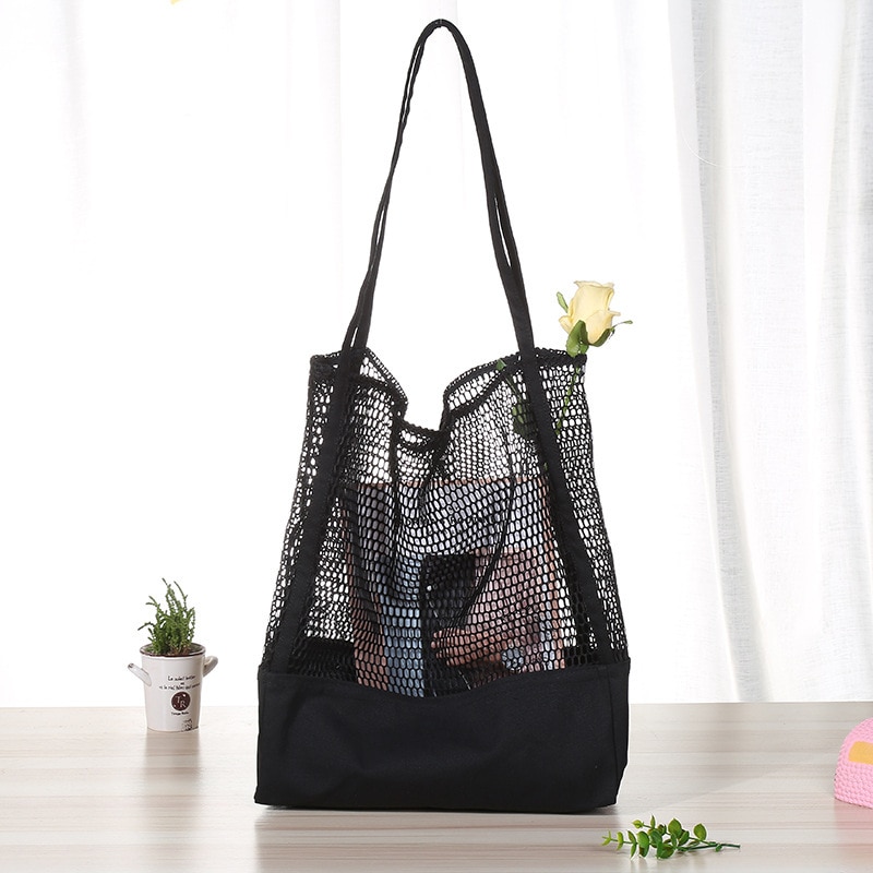 Mesh Tote Bag Fashion Grocery Carrier