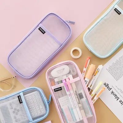 Mesh Transparent Pencil Pouch