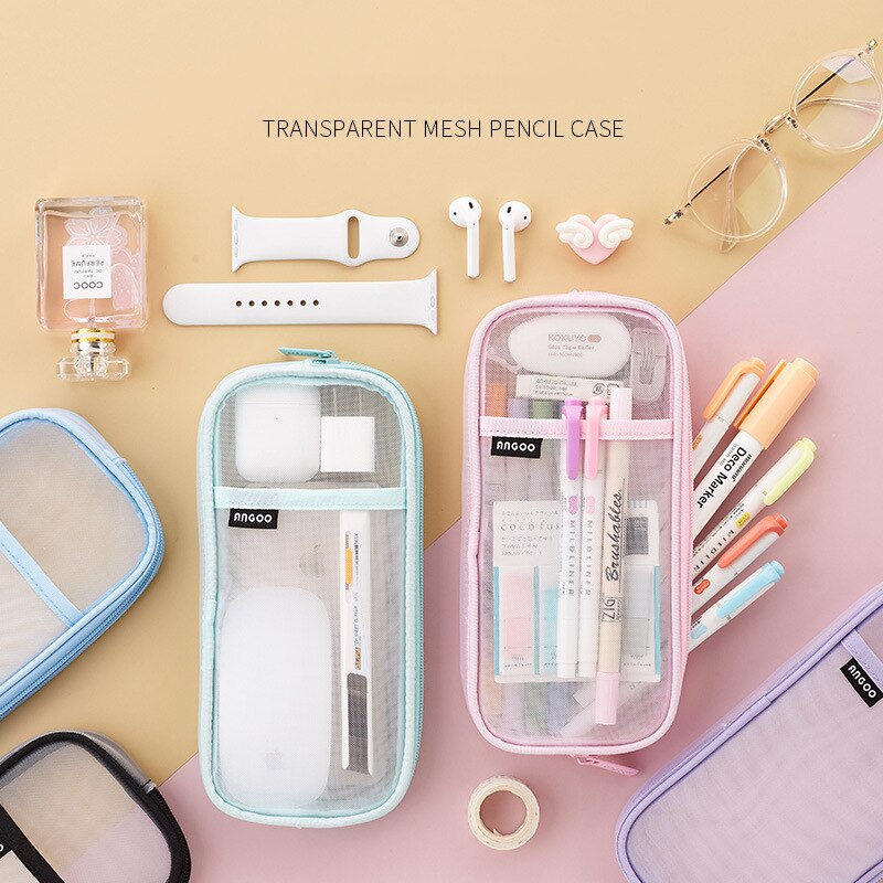 Mesh Transparent Pencil Pouch