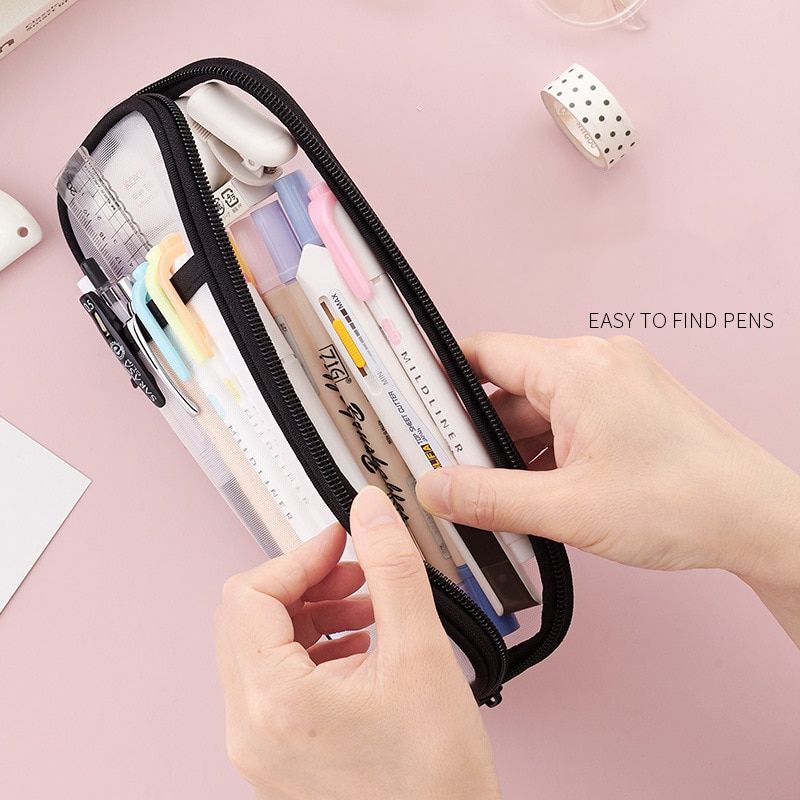 Mesh Transparent Pencil Pouch