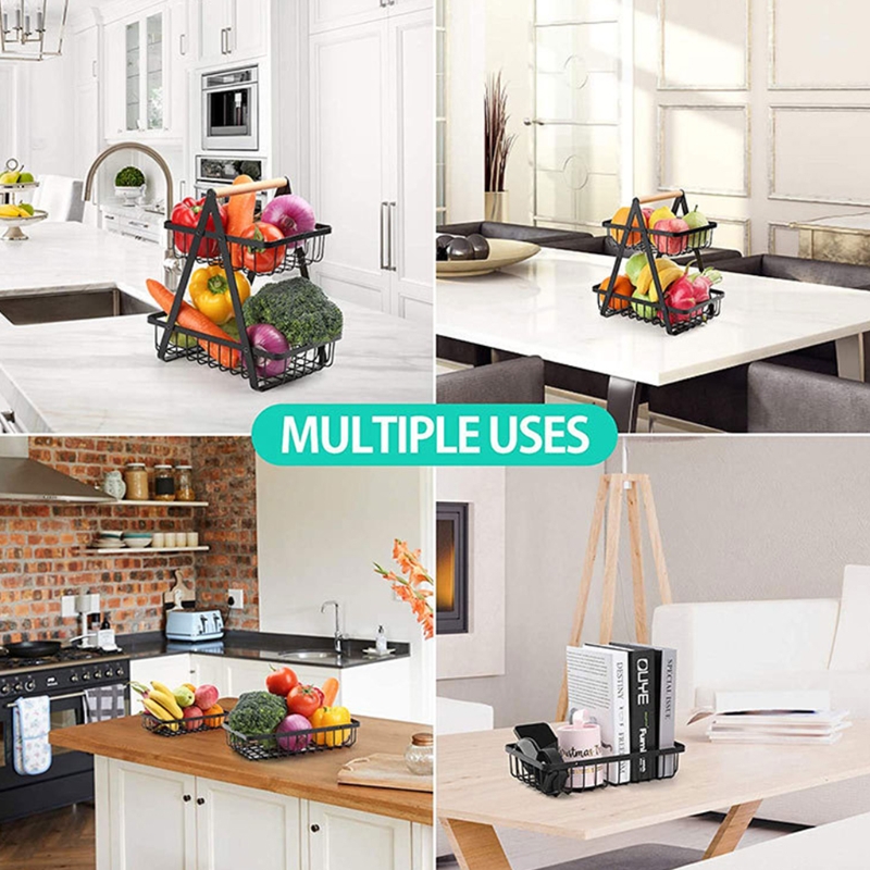Metal 2 Tier Basket Stand