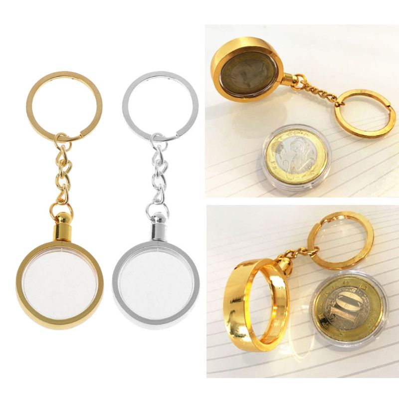 Metal 27mm Coin Holder Keychain Metal 27mm Coin Holder Keychain