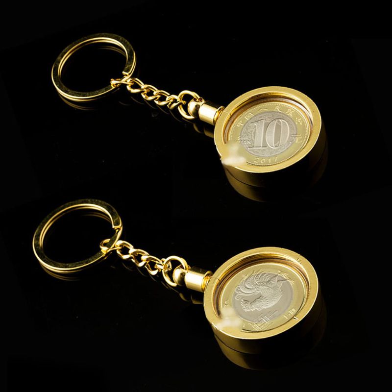 Metal 27mm Coin Holder Keychain