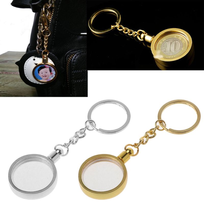 Metal 27mm Coin Holder Keychain