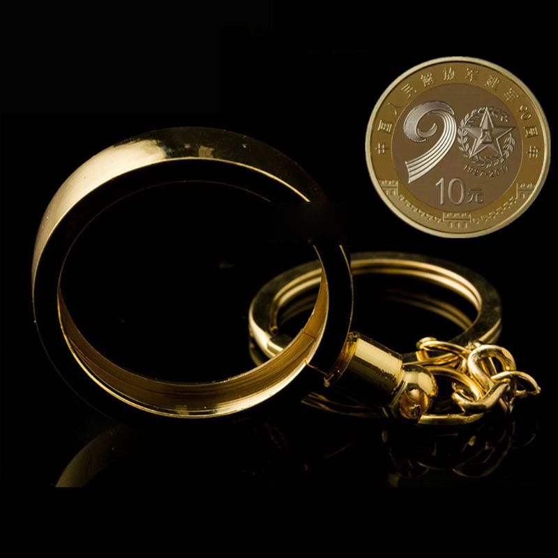 Metal 27mm Coin Holder Keychain