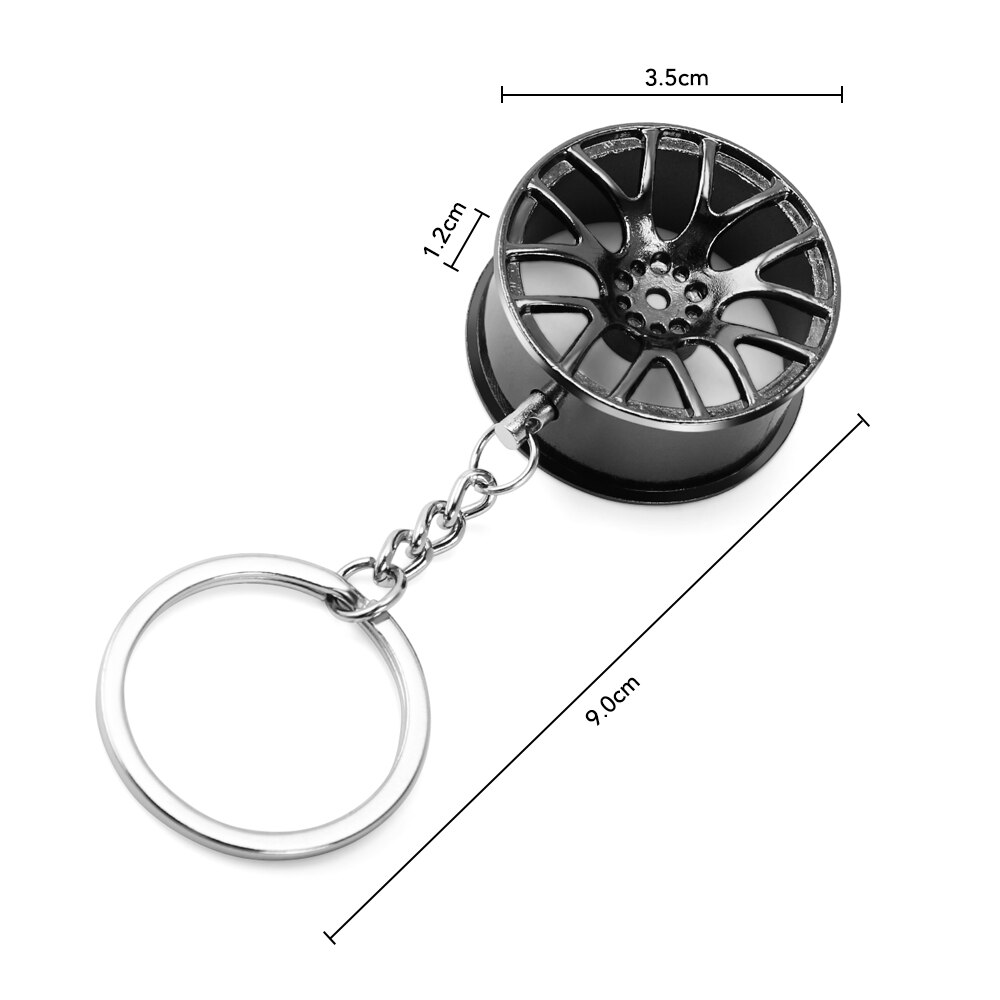 Metal 3D Wheel Rim Keychain