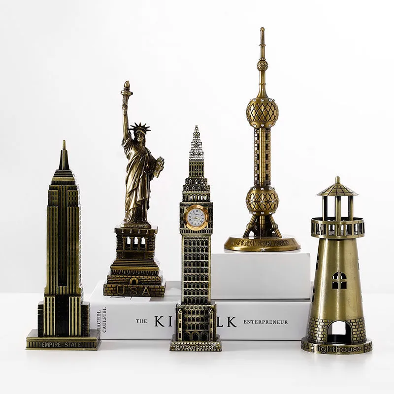Metal 3D World Famous Architectural Bronze Crafts Model Building Home Decor Eiffel Tower/Statue of Liberty/Empire State Metal 3D World Famous Architectural Bronze Crafts Model Building Home Decor Eiffel Tower/Statue of Liberty/Empire State