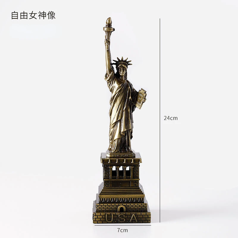 Metal 3D World Famous Architectural Bronze Crafts Model Building Home Decor Eiffel Tower/Statue of Liberty/Empire State