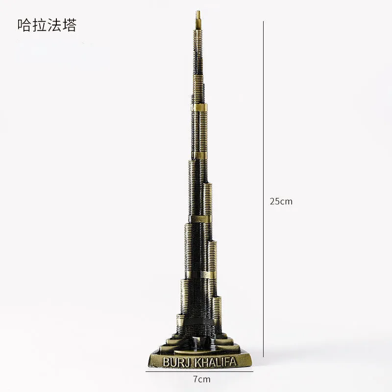 Metal 3D World Famous Architectural Bronze Crafts Model Building Home Decor Eiffel Tower/Statue of Liberty/Empire State
