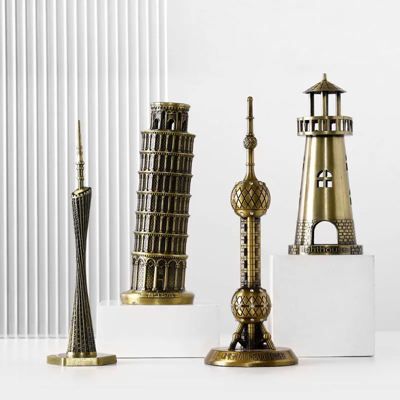 Metal 3D World Famous Architectural Bronze Crafts Model Building Home Decor Eiffel Tower/Statue of Liberty/Empire State
