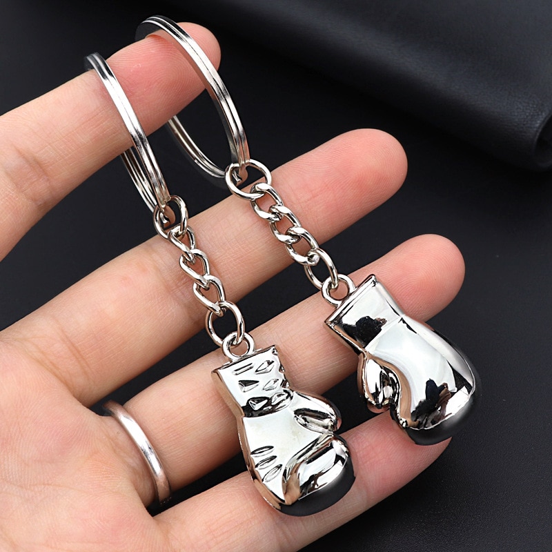 Metal Alloy Boxing Gloves Keychain