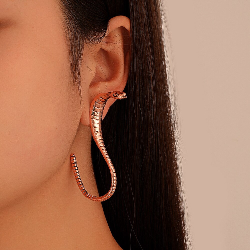Metal Alloy Punk Cobra Earrings