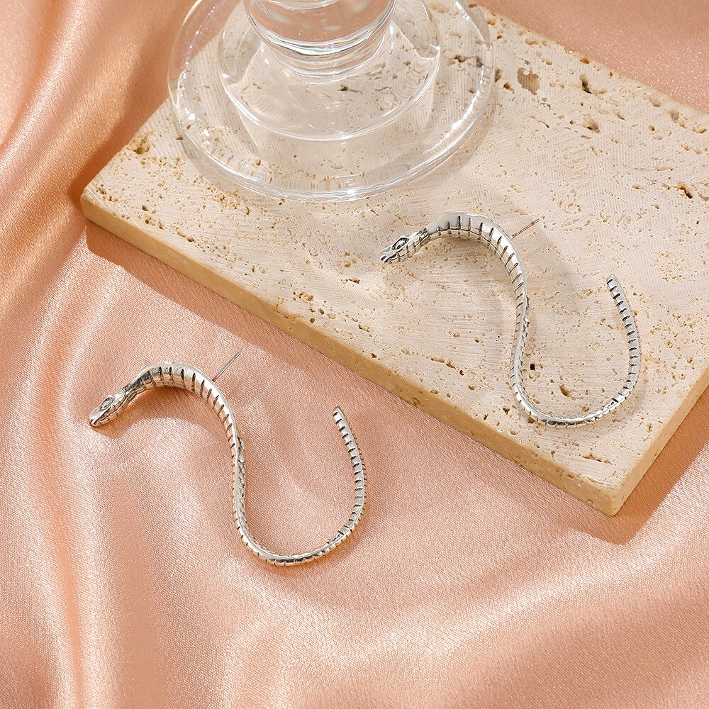 Metal Alloy Punk Cobra Earrings Metal Alloy Punk Cobra Earrings