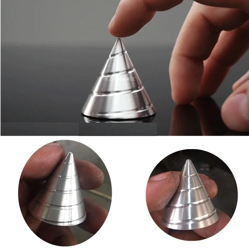 Metal Aluminum Alloy Fidget Spinner Sharp Cone Mezmoglobe Desktop Rotate Hand Spinner Fingertip Gyro Stress Relief