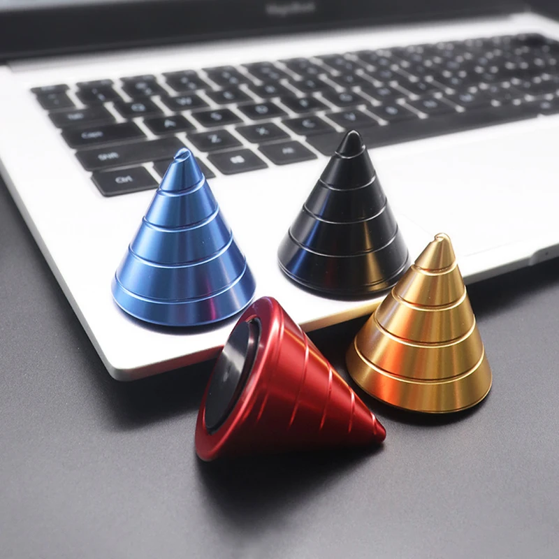 Metal Aluminum Alloy Fidget Spinner Sharp Cone Mezmoglobe Desktop Rotate Hand Spinner Fingertip Gyro Stress Relief