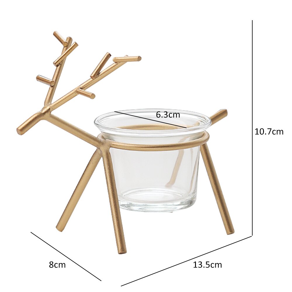 Metal and Glass Deer Candle Holder Metal and Glass Deer Candle Holder